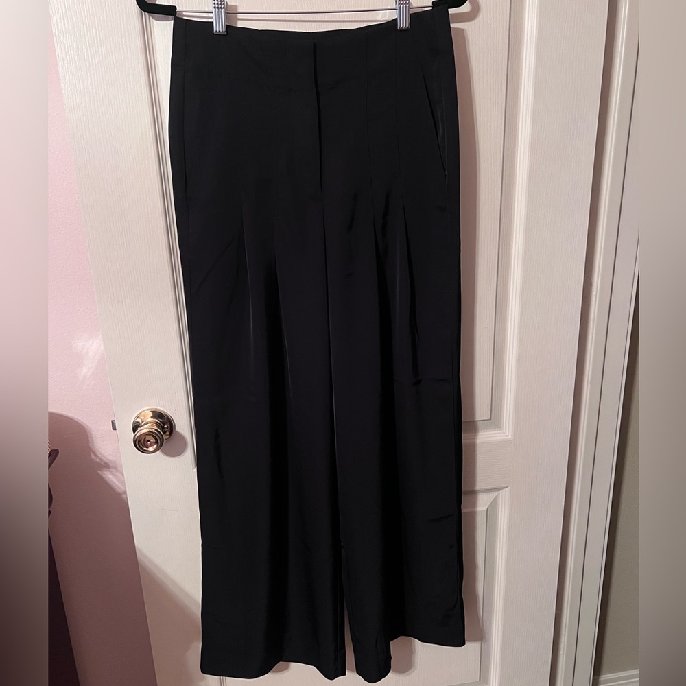 Banana Republic Black Pleated Wide Leg Pants